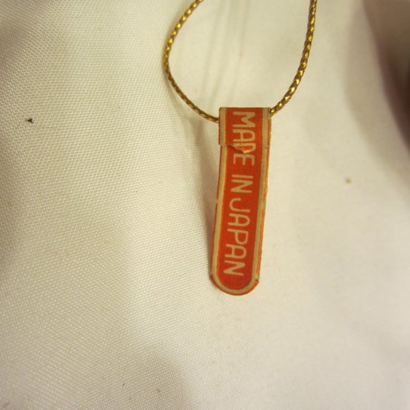 RETRO 70'S FLORAL FABRIC MADE IN JAPAN PEARL BALL ORNAMENTS, SET OF 5 - Picture 6 of 6